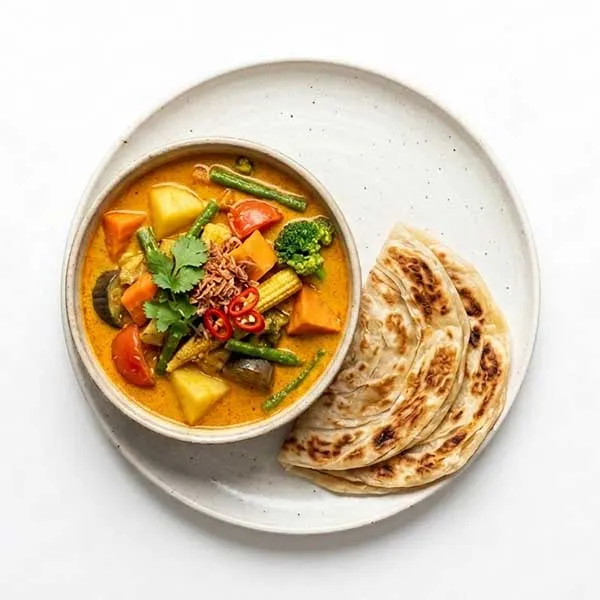 Malaysian Vegetable Curry With Roti